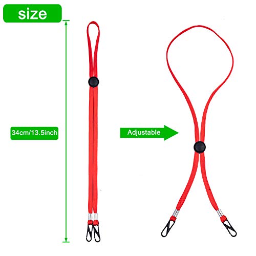 Lanyards for Kids and Adults 6 Pack - Adjustable Length Face Lanyard with Clips On Both Ends The Neck Rest Ear Saver for School Outdoor Sport (3 Color Mix X 2)
