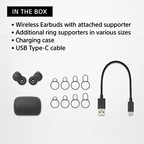 SONY LINKBUDS TRULY WIRELESS EARBUD HEADPHONES WITH AN OPEN-RING DESIGN FOR AMBIENT SOUNDS AND ALEXA BUILT-IN, BLUETOOTH EAR BUDS COMPATIBLE WITH IPHONE AND ANDROID, GRAY