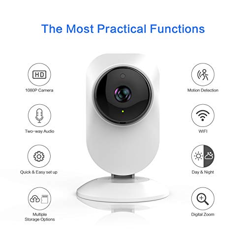 WiFi Camera ,UNIOJO Home Camera with Night Vision, Movement Tracking