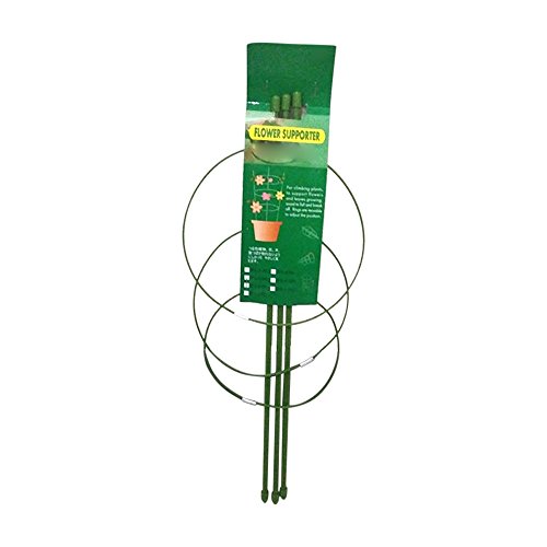 17.7" Plant Support Ring,ADSRO Adjustable Plant Grow Trellises Garden Basket Plant Fixed Climbing Gardening Plant Cage 3Pack (Green)