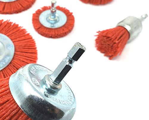 Nylon Filament Abrasive Wire Brush Kit for Drill, Set of 6