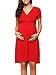 Jinson Women's Maternity Midi dress Pleated Skirt Knee Length Empire Waist Dress