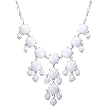 Jane Stone Pure White Mini Bubble Necklace Cluster Jewelry Little Bubble Necklace Fashion Jewelry Bib Statement Jewellery Lovely Necklace(Fn0626SM-Pure White)