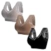WJSU Dames BHS 1 of 3 Pack Sport-BHS Zonder Beugel Push Up Yoga Kanten BH BH Top Set voor Vrouwen M-2XL