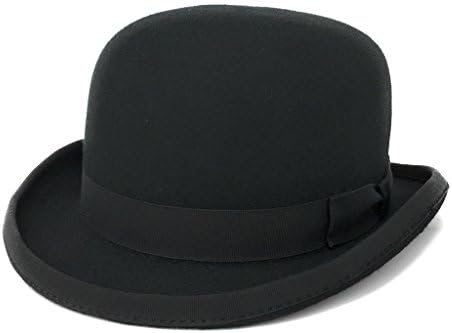 Cotswold Country Hats Stiff Build Traditional Wool Felt Bowler Hat. Satin Lined. British English Derby Bowler Hat Black