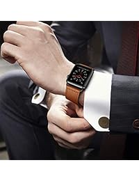 KYISGOS Correa de repuesto compatible con iWatch 38mm, 40mm, 42mm, 44mm, correa de repuesto de cuero genuino compatible con Apple Watch Series 4 Series 3 Series 2 Series 38mm, 40mm, 42mm, 44mm