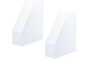 Zerodeko 2pcs Frosted Plastic Desktop File Rack Document Organizer Vertical File Holder 9x24x27cm for Office