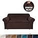 H.VERSAILTEX Stretch Velvet Loveseat Covers for 2 Cushion Couch Covers for Living Room Sofa Covers Slipcovers with Non Slip Straps Bottom, Ultra Thick Comfy Velour (Width 58