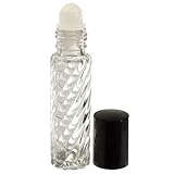 Clear Swirl Thick Glass Roll-On Bottle 10 ml / .33