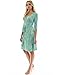 PattyBoutik Women Faux Wrap A Line Dress (Light Green and White 31 Small)