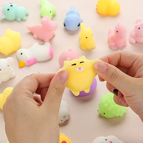 Shindel Mini Mochi Squishies Toy, 30PCS Kawaii Squishies for Kids Animal Mochi Squeeze Toy Stress Relief Toys for Party Favors Carnival Prizes Goodie Bag Fillers