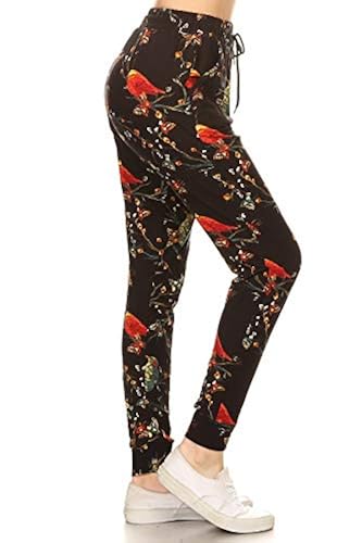 Leggings Depot JGA-R929-L Sweet Canary Print Jogger Pants w