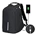 Anti-Theft Business Laptop Backpack Travel Daypack with USB Charging Port School Book Bag Fits 15.6 Inch Laptop Notebook for College Students Work Men & Women Size 12.59'' x 5.12'' x 16.53'' (Black)