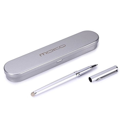 MoKo Capacitive Stylus Pen Ultra-sensitive for Universal Touch Screen Devices, iPad, iPod Touch, iPhone X/8/8 Plus, Samsung, Nexus, HTC, and Other Tablets and Smartphone, with Soft Tip, SILVER