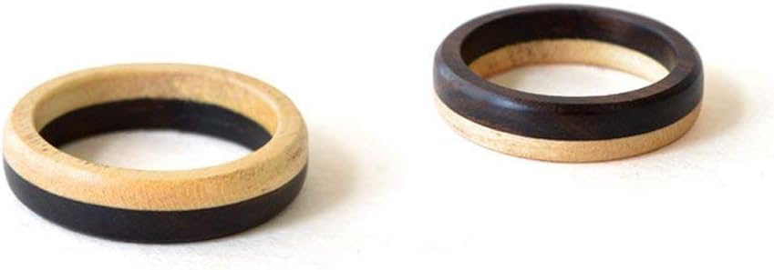 GenericWooden Bands Set, Wooden Wedding Ring, Natural Wedding Bands, Ebony Rings, Natural Rings, Wooden Jewelry