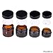 Kare & Kind Refillable Cosmetics Jars Kit - 4x Cosmetics Jars (Amber Glass), 4x Lids, 4x Inner Covers, 39x Labels + 4x Mini Spatula for Easy Filling - For Creams, Essential Oils, Powders, etc.