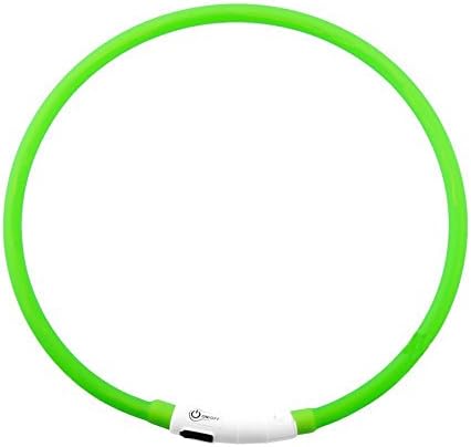Ruiyue USB Rechargeable LED Luminous Dog Collar Waterproof Adjustable Flashing Glowing Pet Safety Collar Green Led lighting