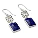 NOVICA Lapis Lazuli .925 Sterling Silver Dangle Hook Earrings 'Royal Galaxy'