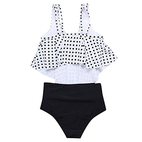 POPNINGKS Women Plus Size Swimsuit Summer High Waisted Girls Sexy Bikinis Backless 2PCS Tankini Swinwear Bathing Suits 2019 (White, S) - Thumbnail 7