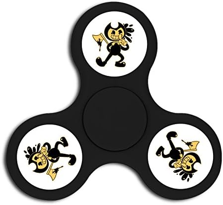 Love Shop 520 Fidget Gyroscope Print With Bandy Logo Novelty Toy 3-5 Mins Cheap Kill Time For ADD Kids Adults Boys Girls-Black
