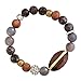 Silpada 'Wildwood' Natural Agate and Wood Stretch Bracelet in Brass and Sterling Silver, 6.75