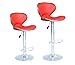 Modern Adjustable Synthetic Leather Swivel Bar Stools Chairs B03-Sets of 2