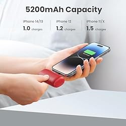 [2-Pack] Mini Portable Charger for iPhone,5200mAh