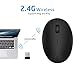 TENMOS Mini Rechargeable Wireless Mouse, 2.4GHz Optical Travel Mouse Silent Wireless Computer Mice with USB Receiver, Auto Sleeping, 3 Buttons, 1000 DPI Compatible with Laptop, PC, Chromebook (Black)