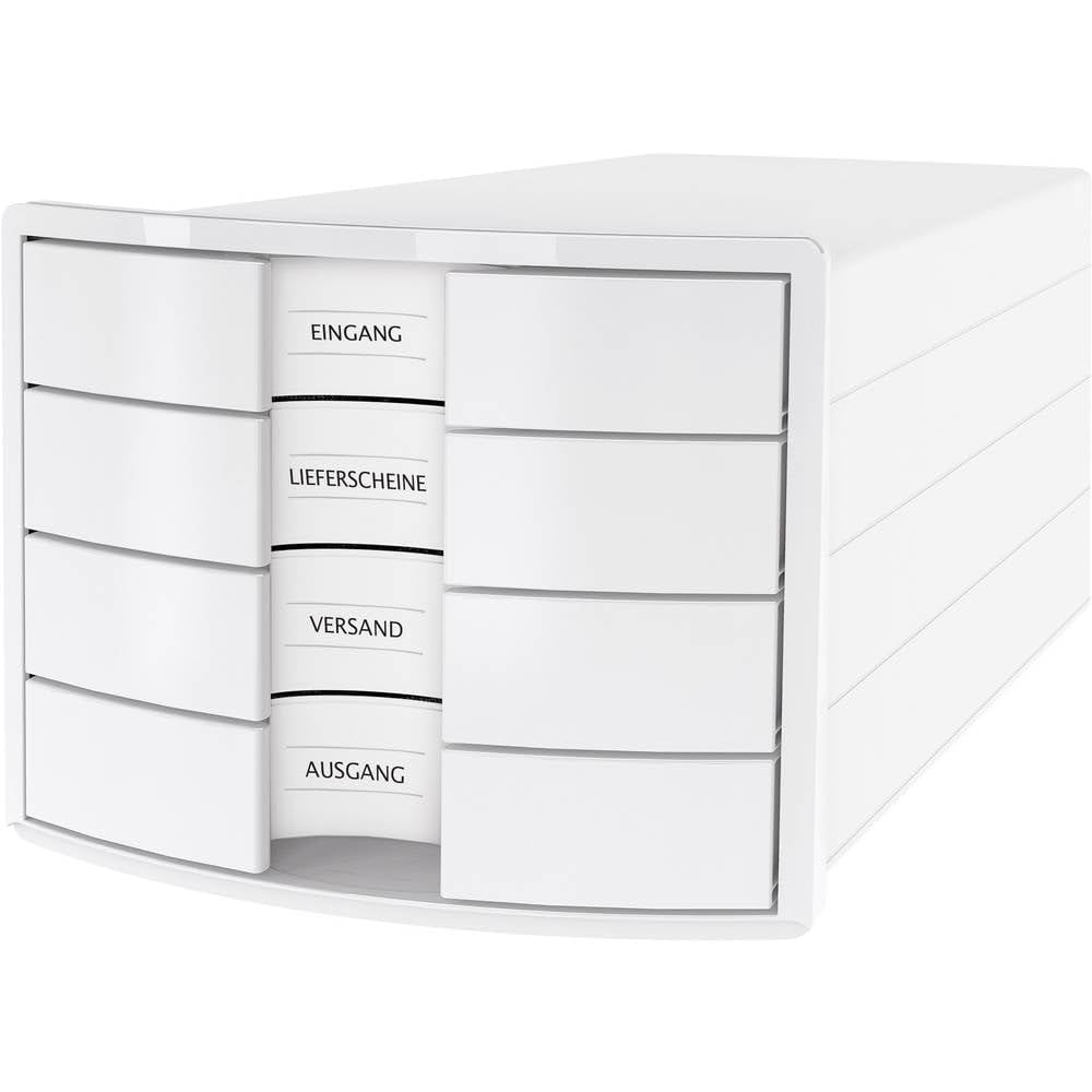 HAN Impuls Drawer Box DIN A4/C4 4 Closed Drawers White — image 1