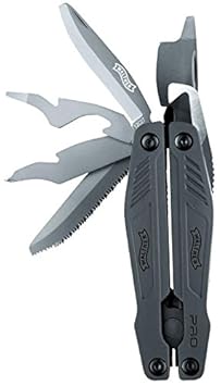 SET:Walther PRO ToolTac M titangrau 12c27 Sandvik Steel Drahtschneider, Holzsäge, Flaschenöffner, Schraubendreher (Schlitz un