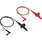 Klein Tools 69381 Alligator Clip Test Leads, Heavy-Duty Banana Plug Replacement Leads, 3-Foot