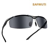 Men's Polarized Sunglasses, SAFWUTI Unbreakable Sports Polarized Sunglasses Driver Glasses Unbreakable Frame for Driving Cycling Running Fishing Golf - Metal Frame Al-Mg Glasses