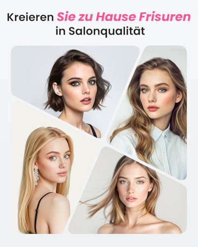 Haokoo Thermal Brush - Thermal Brush 38 mm for Salon Styling in 8 Mins, Ionic Curling Brush Reduces Frizz by 70%, 6 Temperature Levels Suitable for All Hair Types, Double Tension for Travel, Home