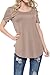 Shamaim Womens Short Sleeve Rayon T shirt Crew Neck Tunic top