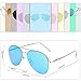 SOJOS Classic Aviator Sunglasses for Women Men Metal Frame Spring Hinges SJ1030, Silver/Blue