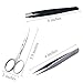 Tweezers Set Professional Stainless Steel Slant Flat Pointed Tip Precision Tweezers and Eyebrows Scissors,Perfect for Ingrown Hair Splinters Nose Hair and Eyebrows by Fairyland,Pack of 3
