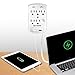 Wall-Mount Power Outlet, Kasonic 6 AC Socket Surge Protector with 2.4 Amp Dual USB Charging Station; Grounding and Protection Indicator for Home, Office, UL Certified (2 Pack)