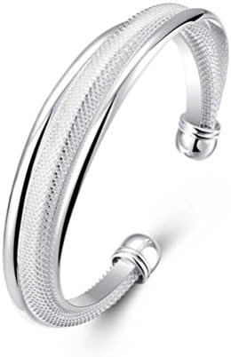 Kacon 925 Sterling Silver Bangle Bracelet, HTOMT Fashion Simple Open Bangles Cuff Jewelry for Women