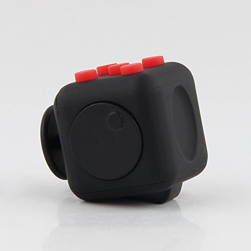 Fidget Magic Cube Anti Stress and Desk Toys for Children and Adults (Black/Red)