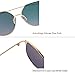Cat Eye Mirrored Flat Lenses Metal Frame Women Sunglasses, with Anti-allergy Silicone Nose Pads (Gold Pink)