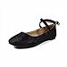 Nova Utopia Toddler Little Girls Dress Ballet Ankle Strap Bow Flat Shoes (Size 9-4)