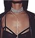 Eyraevor Women Multilayer Rhinestone Choker Necklaces Long Diamond Crystal Pendant Jewelry