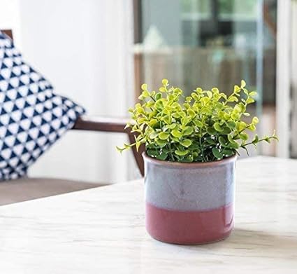 Decorative Ceramic Planter Small Mini Succulent Round Indoor Outdoor Cactus Flower Herb Pot Window Stand for Home Garden Lawn Accessory