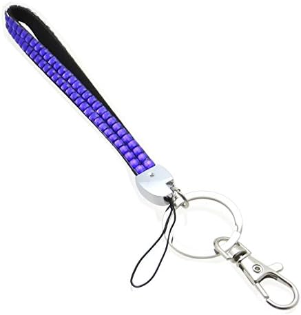 Bling Rhinestone Diamond 5" Lanyard with Keychain and Clip (Purple)