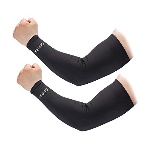 GonHui Arm Sleeves UV Protective Arm Warmers for Adult in Outdoor and Indoor Activities (1 Pair) (Black, XL) - Thumbnail 7