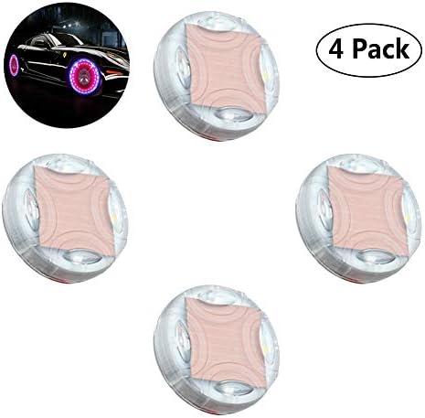 Car Tire Wheel Lights, Solar Car Wheel Tire Air Valve with Motion Sensors Colorful LED Tire Light Gas Nozzle Cap Motion Sensors for Car Motorcycles Bike 4 Pack