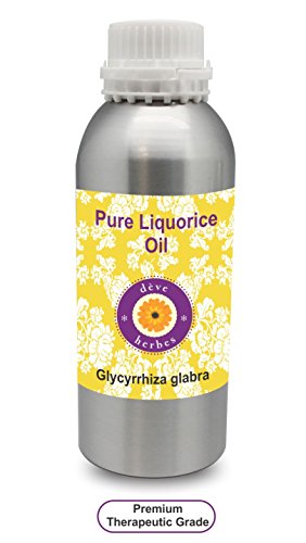 Deve Herbes Pure Liquorice (Licorice) Oil (Glycyrrhiza glabra) 100% Natural Therapeutic Grade Cold Pressed for Skin & Hair 1250ml.