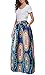 Afibi Women African Printed Casual Maxi Skirt Flared Skirt A Line Long Skirts with Pockets (Medium, Pattern 1)