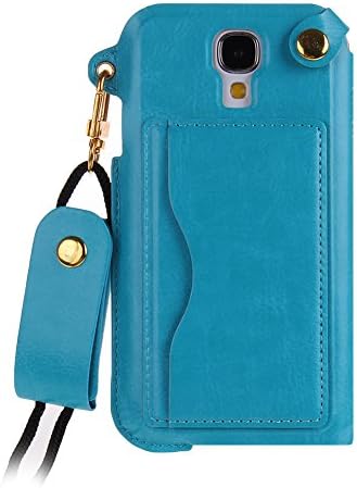 Case for Samsung Galaxy S4,Leather Case for Samsung Galaxy i9500,IKASEFU(TM) Luxury Slim PU Leather Simple Stand Skin Carrying Protective Case with Credit Card Holder for Samsung Galaxy S4 i9500(Blue)