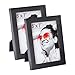 RPJC 5x7 inch Picture Frame(2pk) Made of Solid Wood High Definition Glass for Table Top Display and Wall Mounting Photo Frame Black